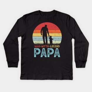 PAPA The Man The Myth The Legend T-Shirt **Name Can Be Customized** The Man The Myth The Legend, Papa, Papa Gift, Father's Day Kids Long Sleeve T-Shirt